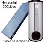 placa solar termica horizontal cubierta inclinadam de la marca DRAIN CABEL (ACV) con acumulador 200 litros